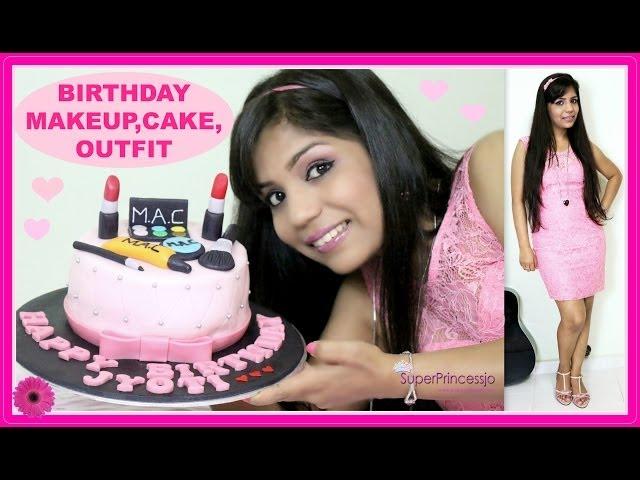Get Ready with Me: MY BIRTHDAY,Makeup,Outfit,Hair,Pink Makeup Cake  ,SuperPrincessjo