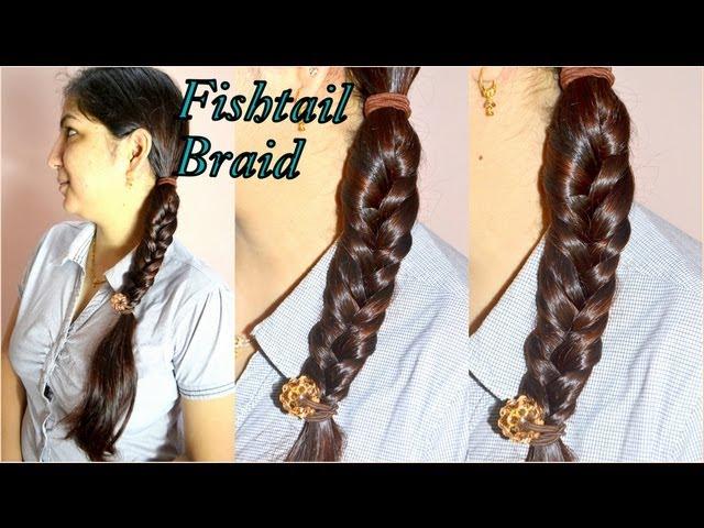 How To Do Fishtail Braid Side Braid Tutorial Cute Hairstyle For Office Work  Meetings