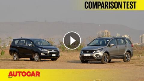 Tata Hexa Vs Toyota Innova Crysta Comparison Test Autocar India