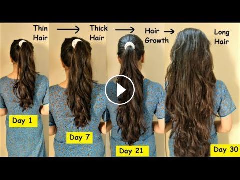 30 Days Easy HAIR GROWTH HACKS to Get Long Hair & Turn Thin Hair TO Thick  Hair